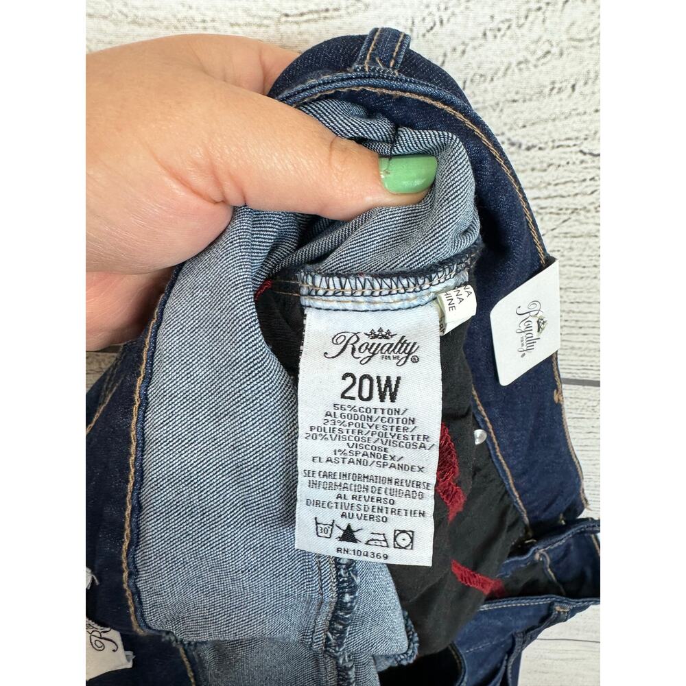 Royalty For Me Dark Indigo Roll-Cuff Denim Shorts, 6.5" Inseam - Picture 7 of 7